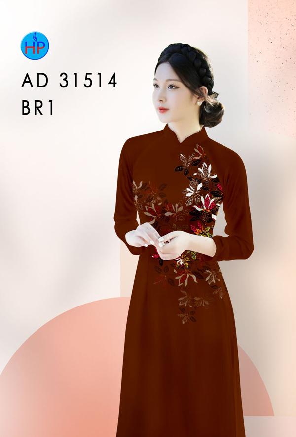 Vải Áo Dài Hoa In 3D AD 31514 2